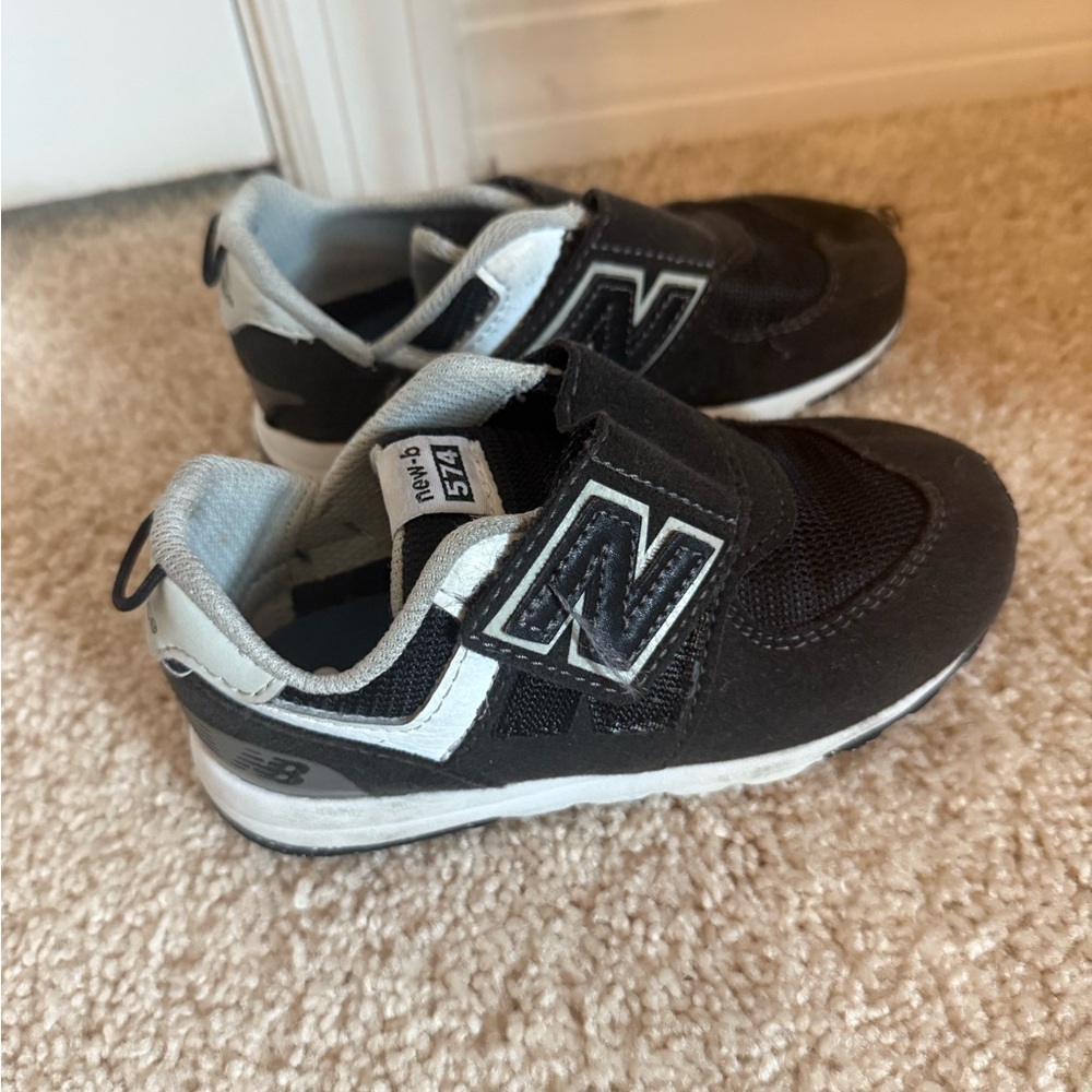 New Balance Kids' Black and Gray Sneakers